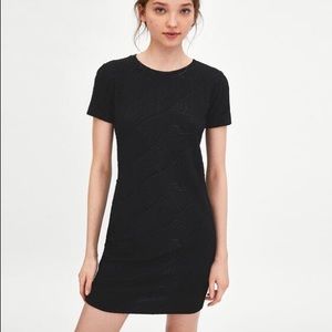 Zara Jacquard Black Midi Dress